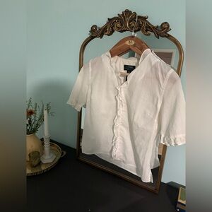 Vintage Ralph Lauren White Ruffle Top